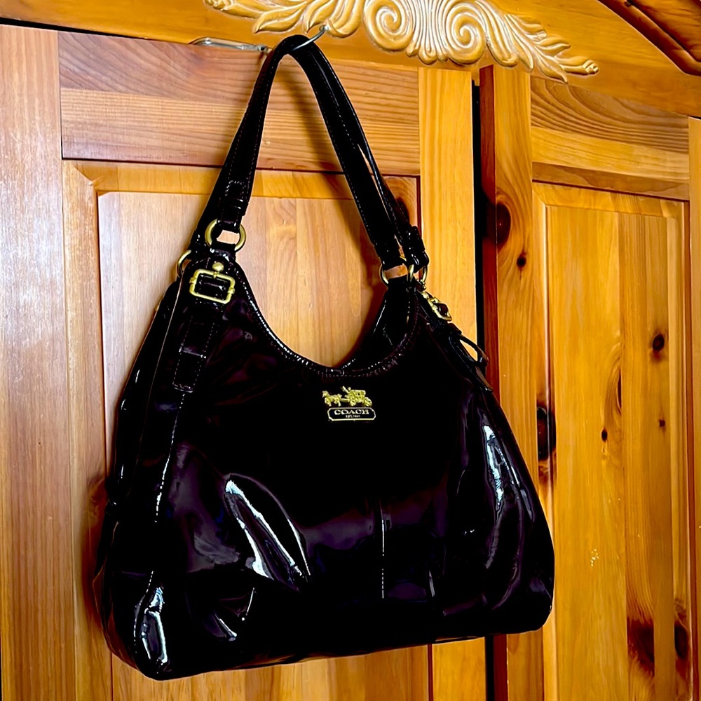 Coach deep wine/eggplant colored handbag